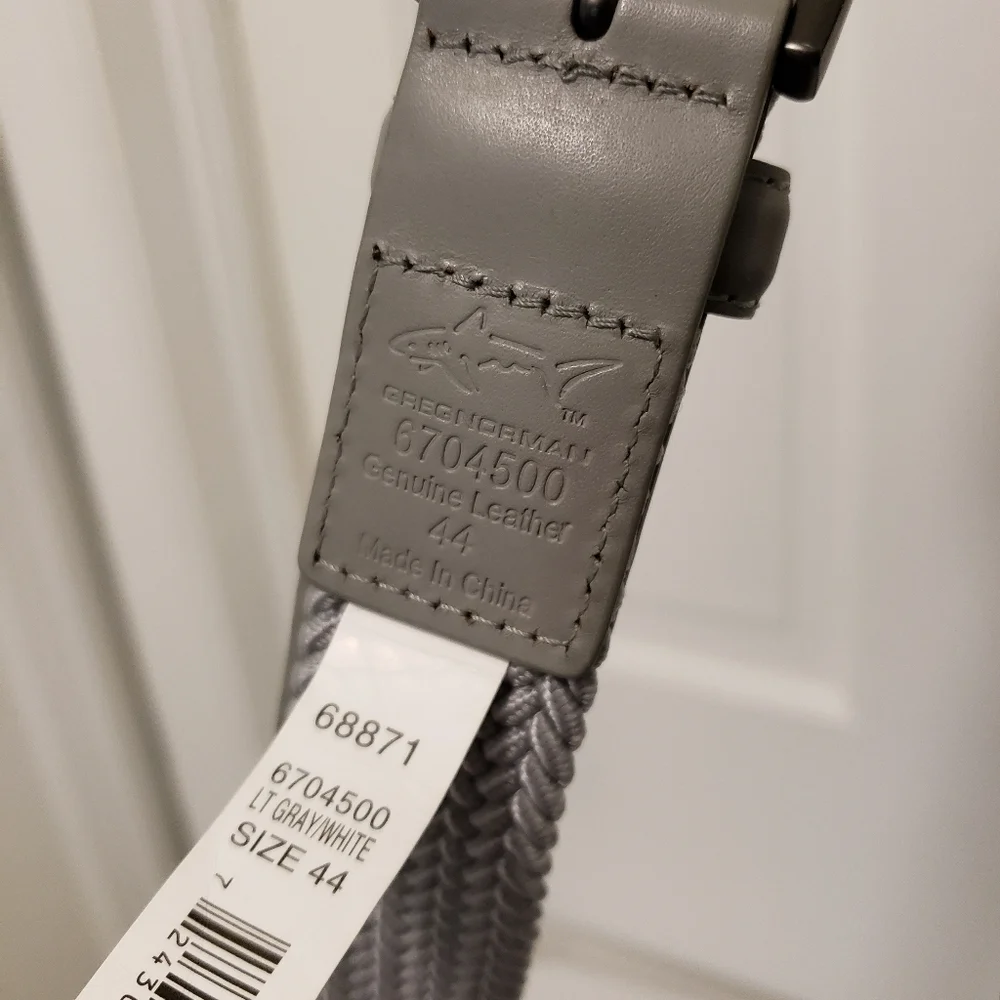 NWT Greg Norman Two Tone Braided Stretch Belt Size 44, Retail $40, Athlesiure